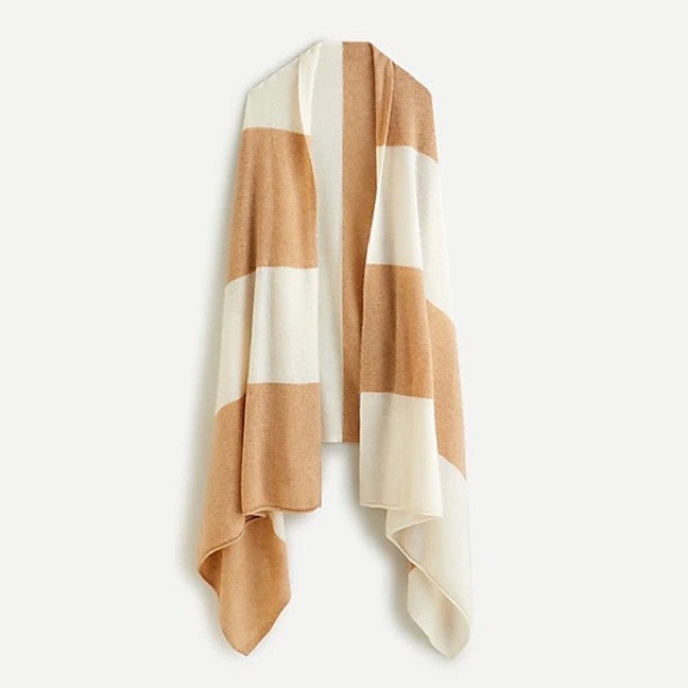 J.Crew Oversized cashmere wrap in stripe